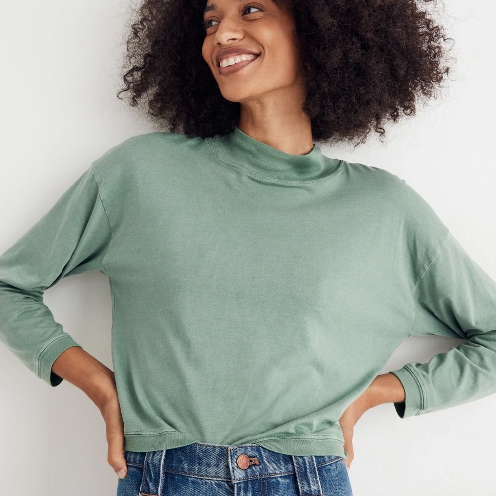 Green Madewell Mock Neck Top